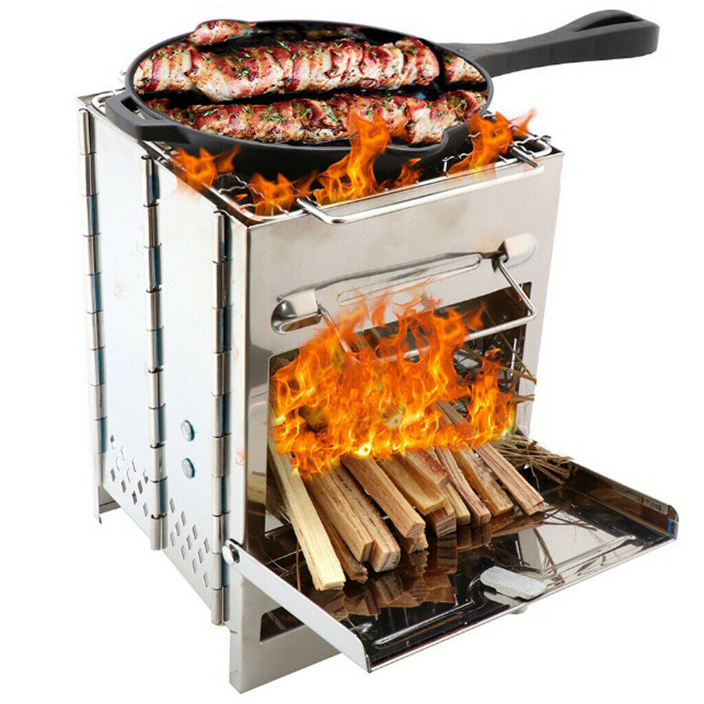 Outdoor Cooking Tools Folding Stainless Steel Mini Picnic Furnace BBQ Grill