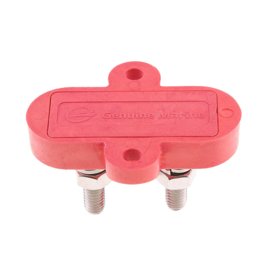 Red Marine 316 Stainless Steel Insulated Terminal Block Double Stud 10mm