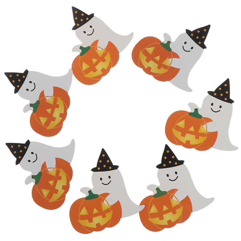 50pcs/lot Ghost Pumpkin DIY Halloween Gift Candy Paper Cards Lollipop Cards-DD