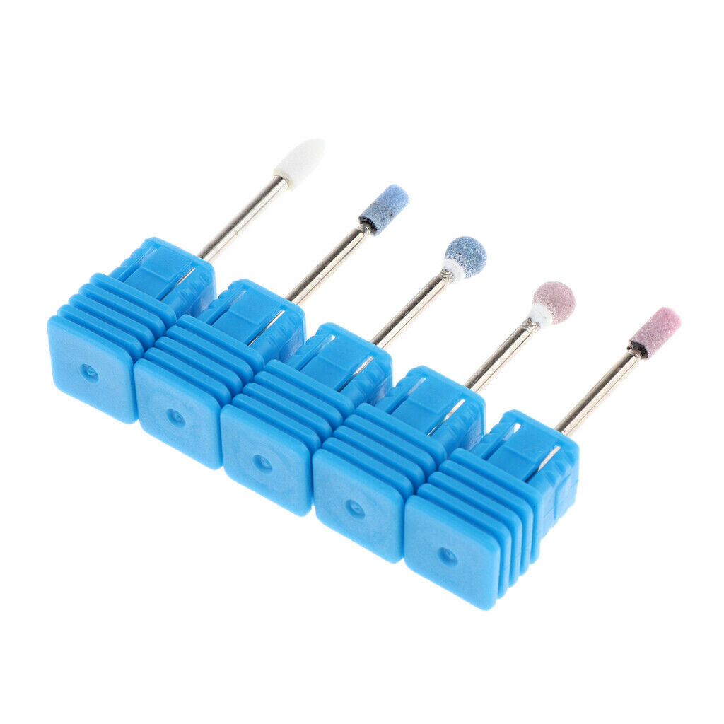 5 Pieces Portable Nail Drill Bits Nails Gel Remove Polishing Tool Grinding Head