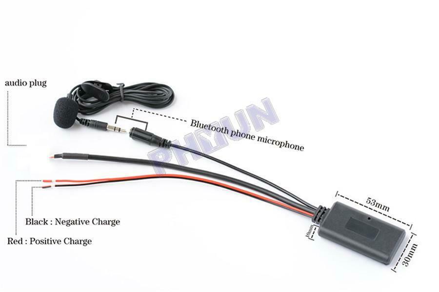 For Ford 6000CD Focus Fusion Fiesta Bluetooth Module AUX Audio Cable Adapter+Mic