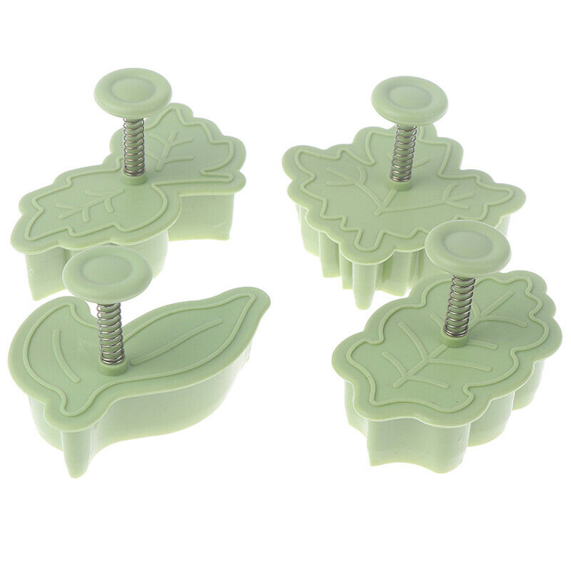 4PCS/Set Cookie Cutters Moulds Leaf Shape Plastic Baking Mould Cookie Cut Tt