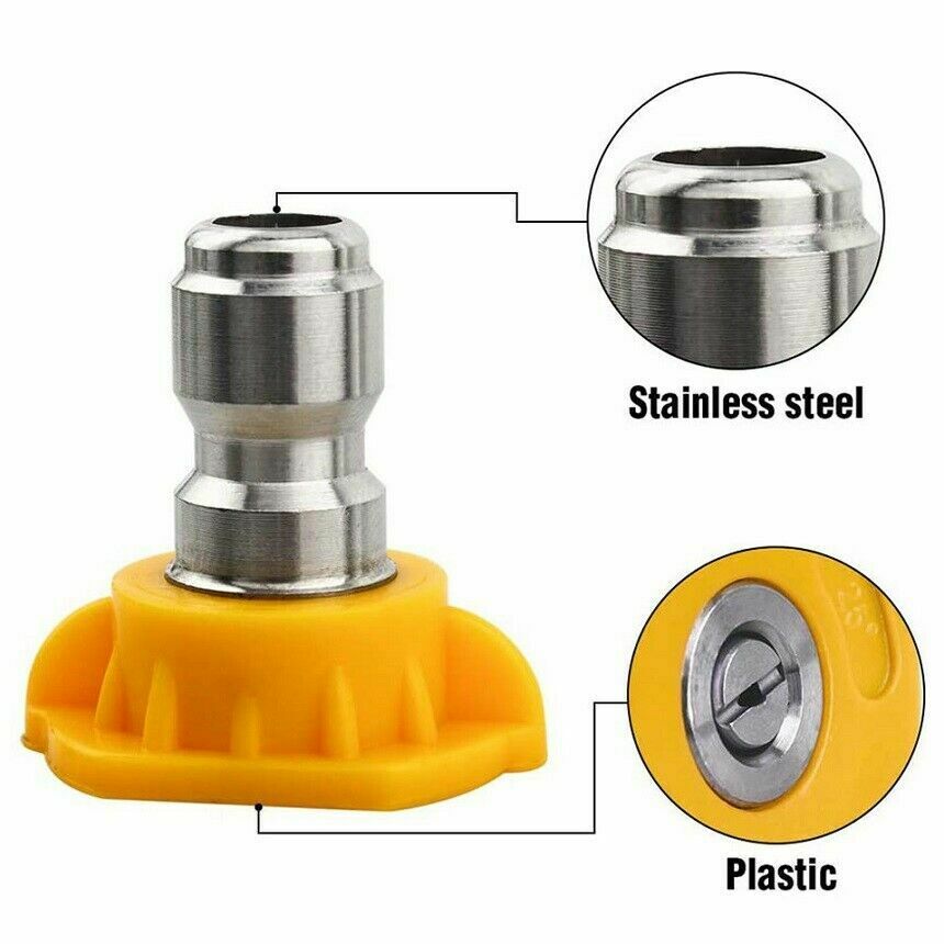 5PCS 1/4" Pressure Washer Spray Tips Nozzles High Power Kit Quick Connect Set