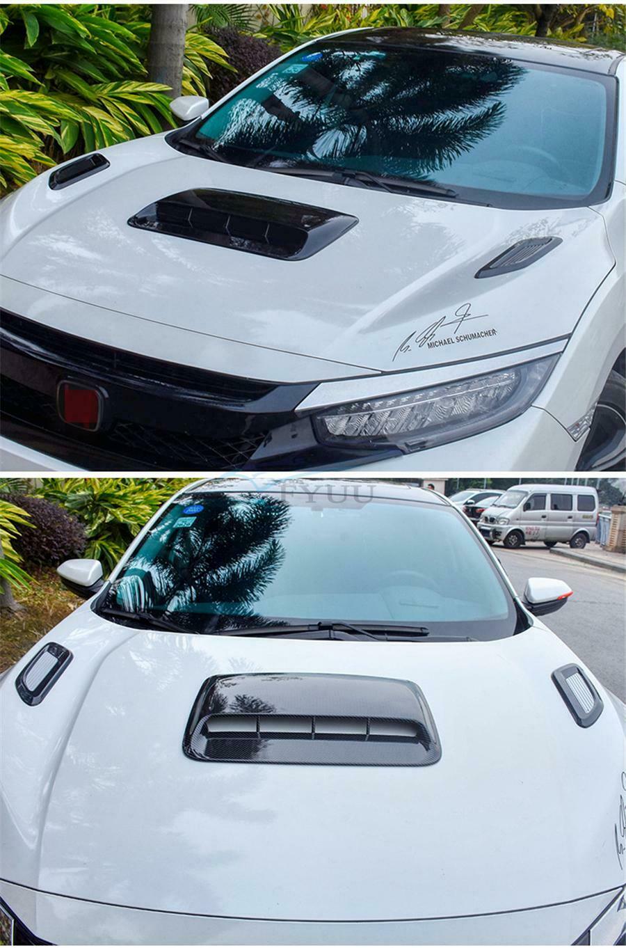 3 × ABS Plastic Universal Car Air Flow Intake Hood Vent Bonnet Protector Covers