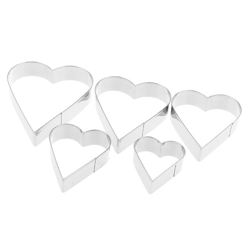 5pcs/set Heart Shape Cookie Cutter Cake Decorating Tools Fondant Fondant .l8