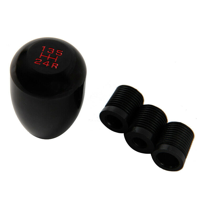Universal Black Aluminum Manual Gear Stick Shift Knob Shifter Lever 5 Speed