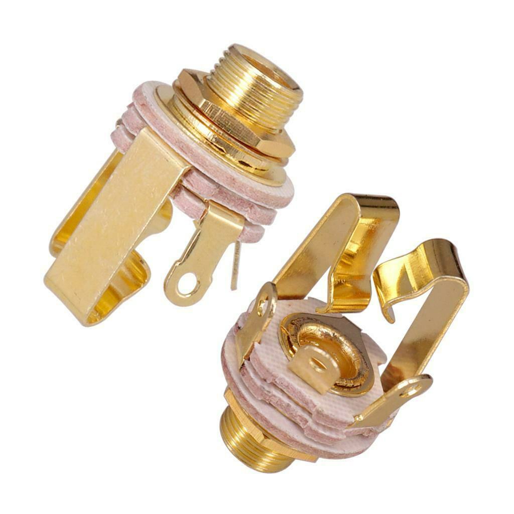 2 Pieces 1/4" Mono Plug Input for Electric Guitar Bass Plug 6.35mm Plug Accs
