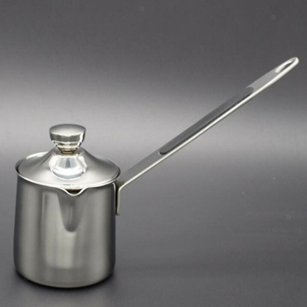 2Pcs 200ml Capacity Stainless Metal Turkish Coffee Pot Pitcher with