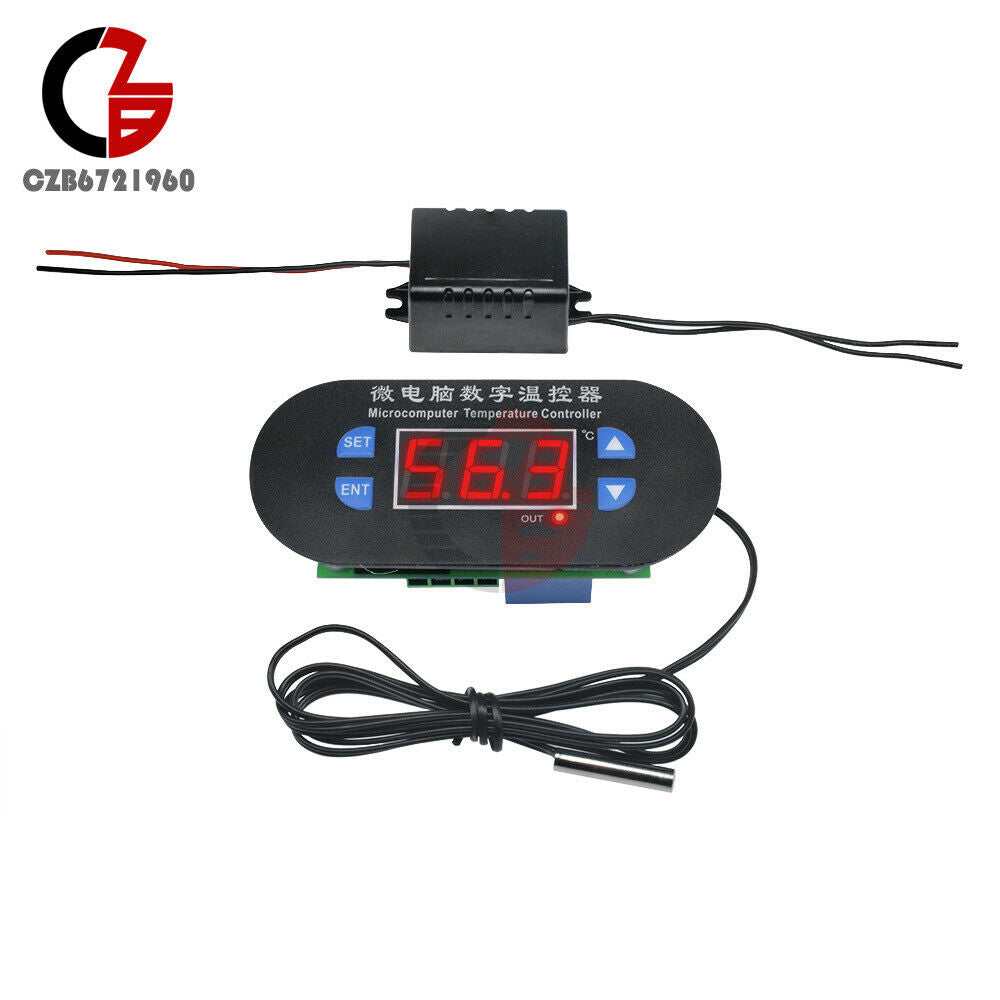 AC 220V Digital LED Temp Controller Thermostat Cool/Heat Red Switching -50-120°C