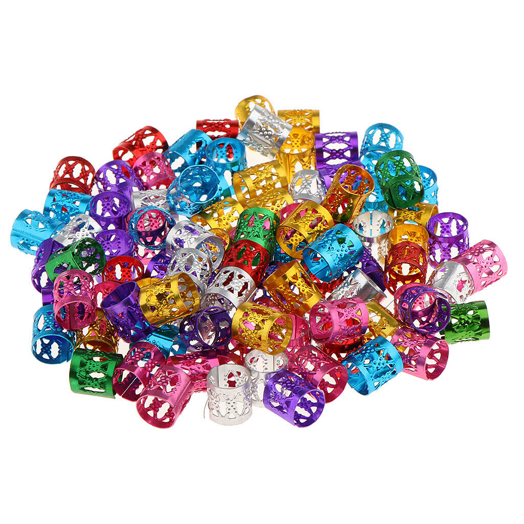 150pcs Hair Extensions Beads Dreadlocks Tube Decor Braiding Jewelry Ring
