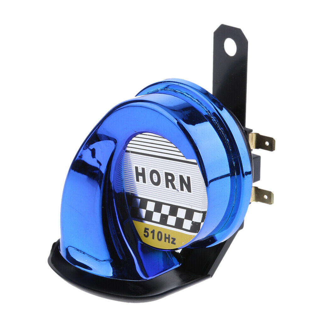 Car Motorcycle 130dB Loud Snail Air Horn Siren Waterproof 510hz 12V DC(Blue)