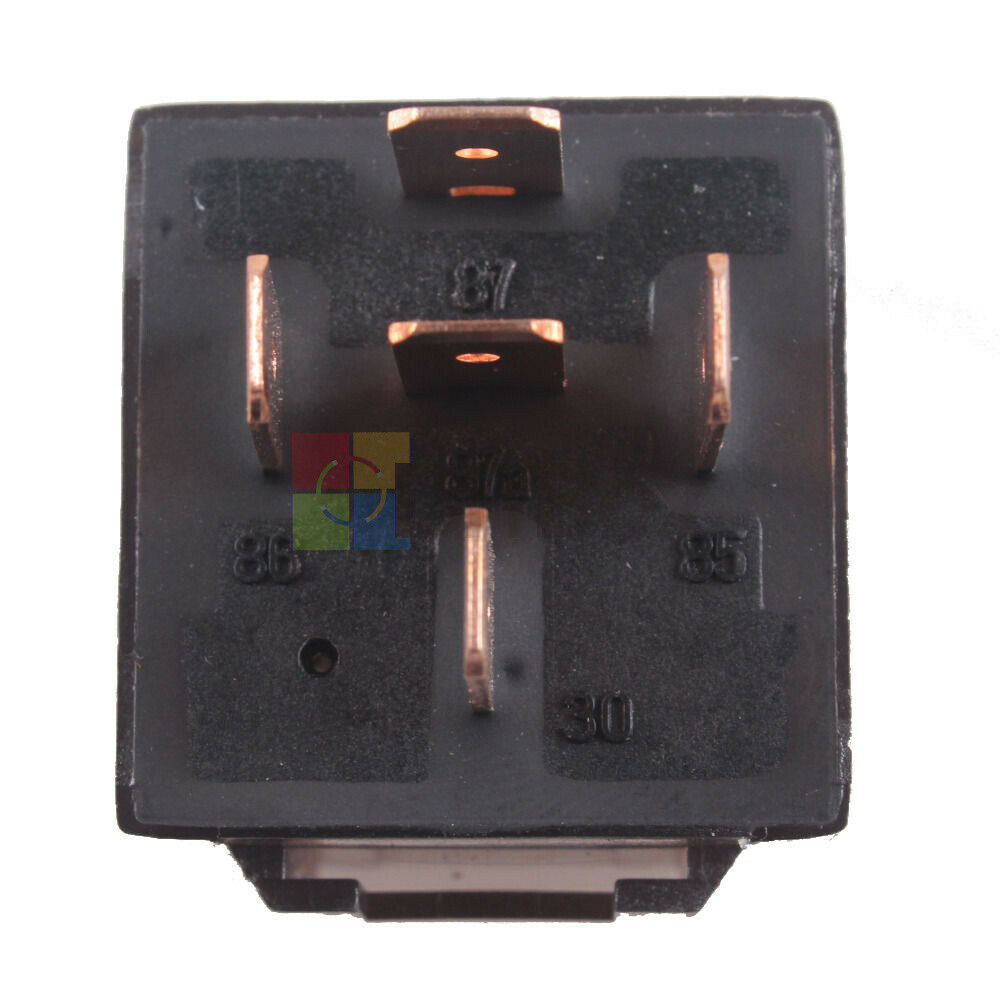 DC 12V 80A AMP 1NO 1NC SPDT 5 Pins Green Indicator Light Truck Car Relay