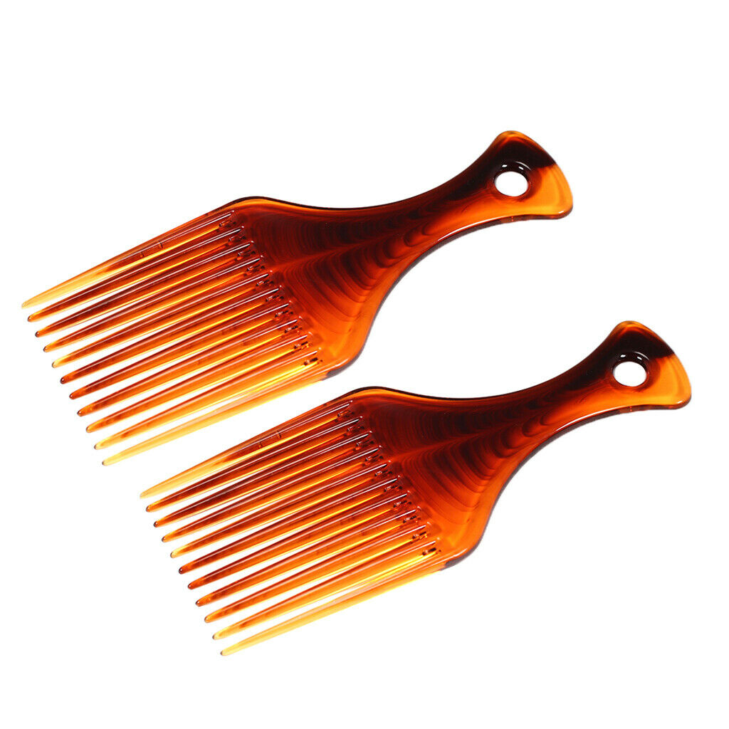 2x Long Handle Afro Pi Comb Hairdressing Sli Ba Hair Style Brush Tool