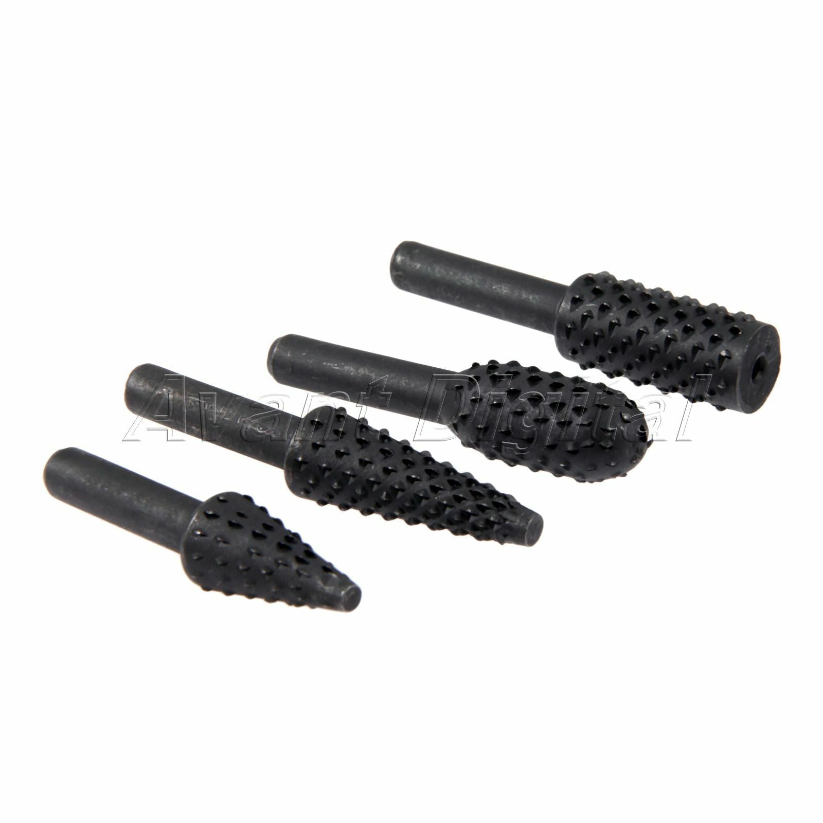 5pcs Rotary Burr File Set Wood Carving File Rasp Drill Bit Set 1/4" Shank Tool