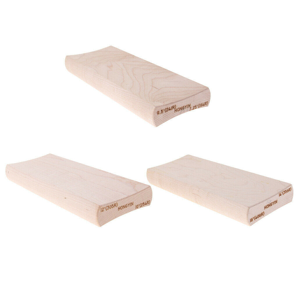 3x Radius Sanding Block for Guitar Bass Fret Leveling Fingerboard Bunch