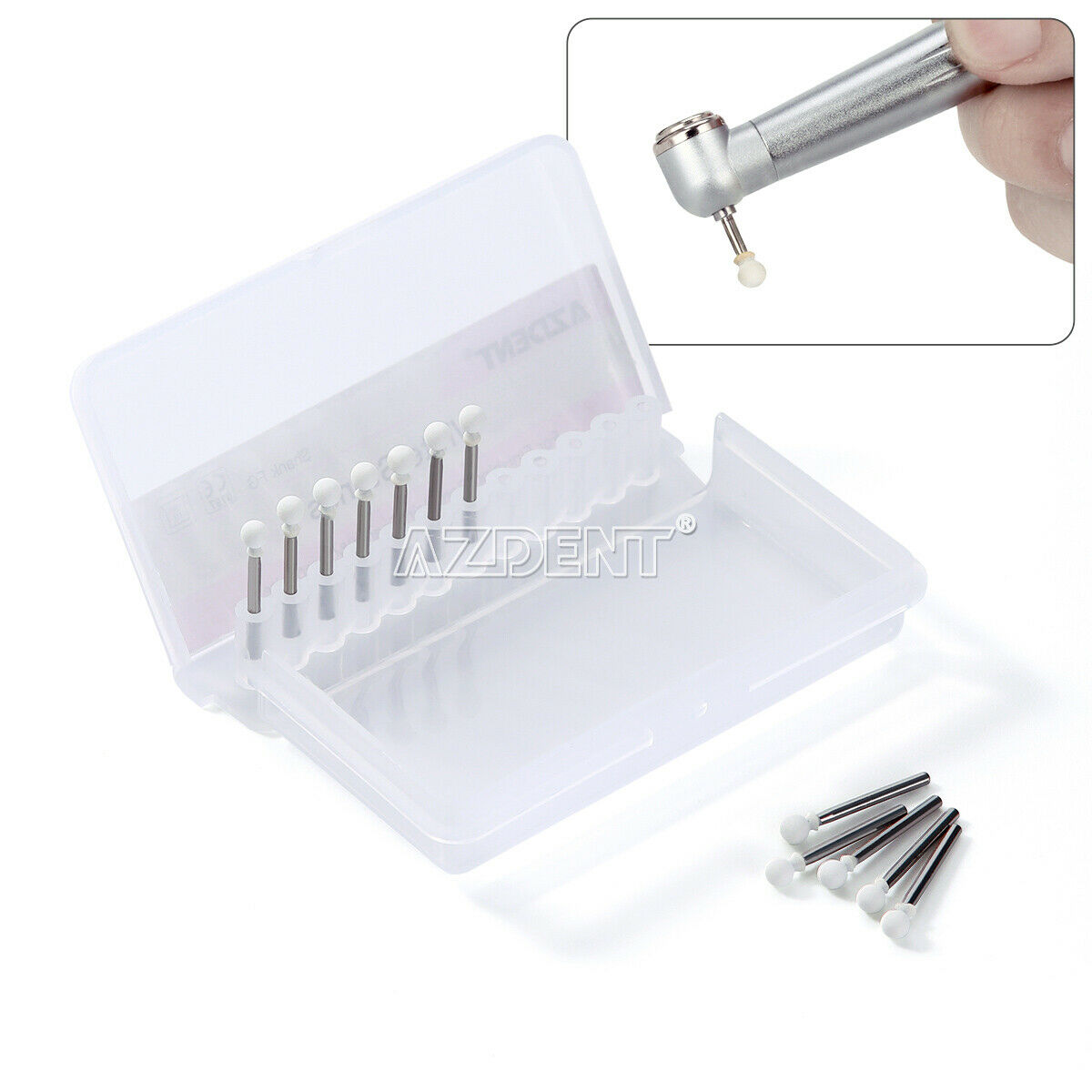 10 X Dental White Stone Mounted Polishing Burs FG Drill Arkansas Stone RD1
