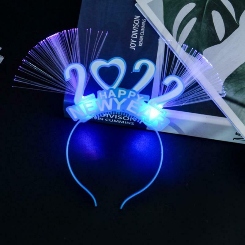Glowing Happy New Year Headband 2022 Luminous Headband Decoration Party Favors
