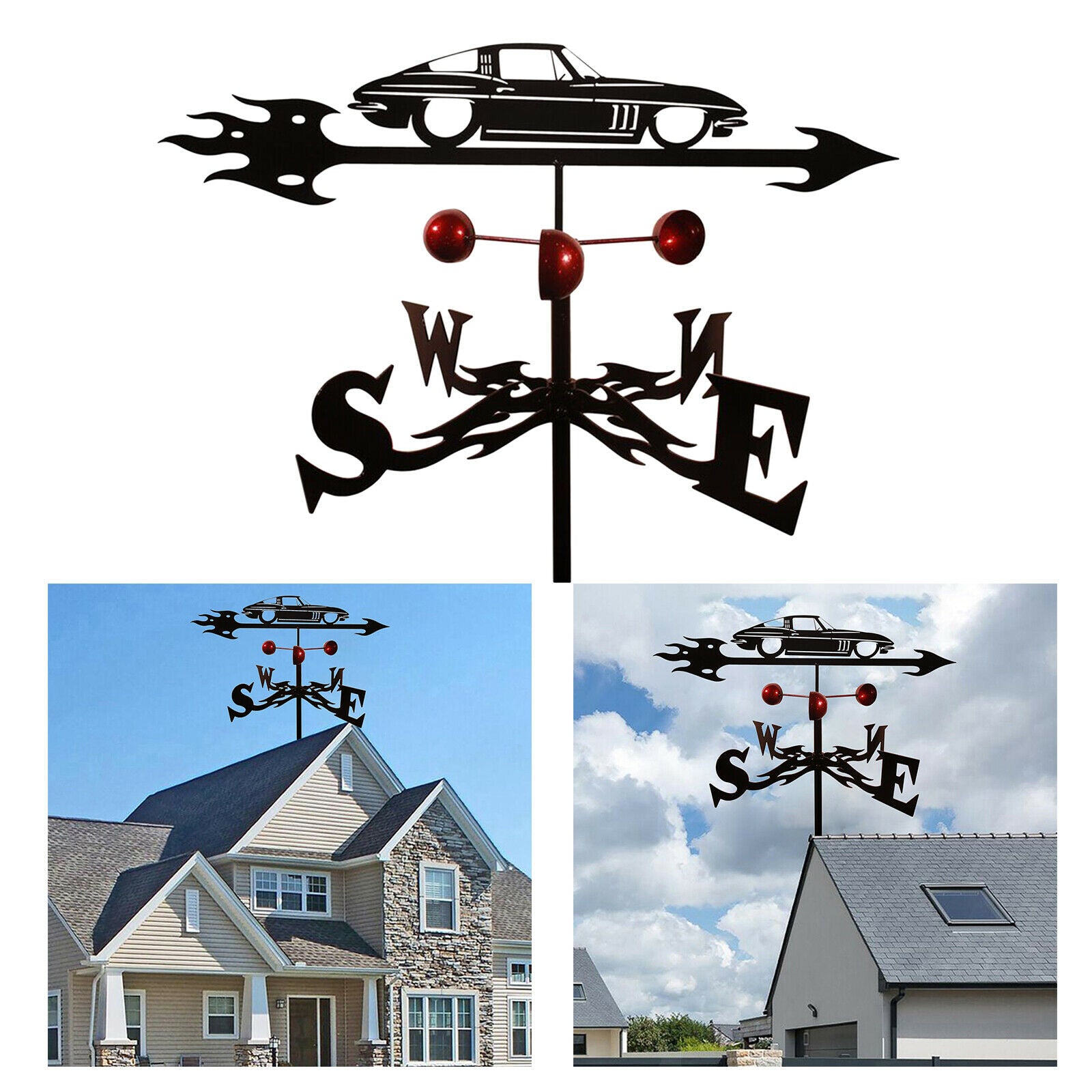 Weathervane Cool House Roof Wind Vane Decoration Farmhouse Farm Home Decor