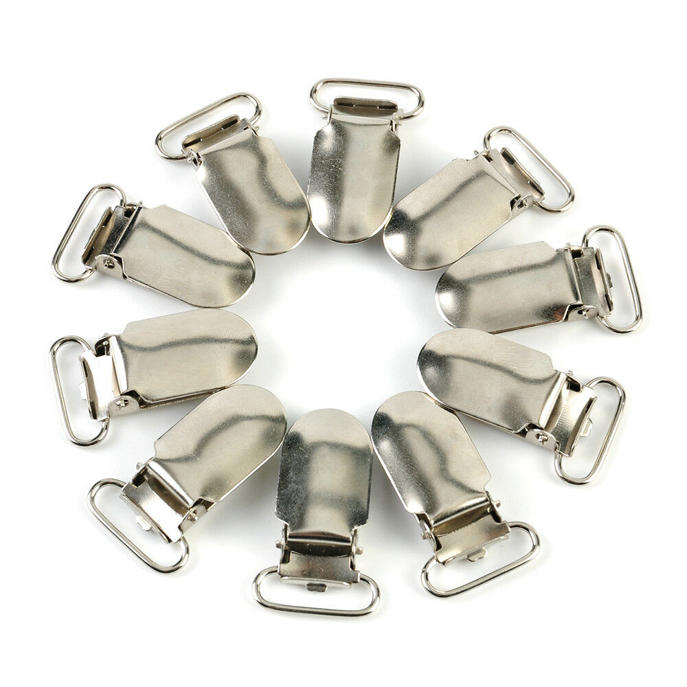 10x Metal Clips Insert Baby Pacifier Dummy Holders Pacifier Suspender Hook