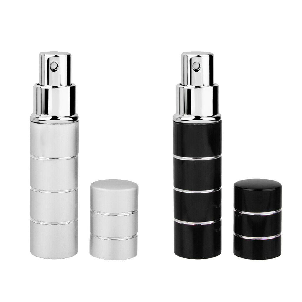 2 Pieces Travel Portable Refillable Perfume Atomizer Bottle Pump Spray Case