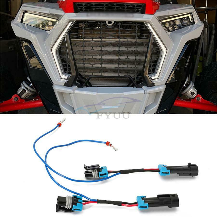 2PCS Eyebrow Light Wiring Harness Cable For 19-up Polaris Rzr1000xp W/Fang Light