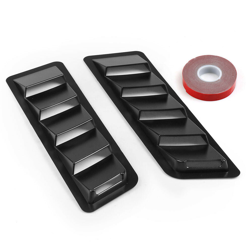 2pcs Fits 17x5 Inch Universal Hood Vent Louver Air Cooling Panel Trim Set Black