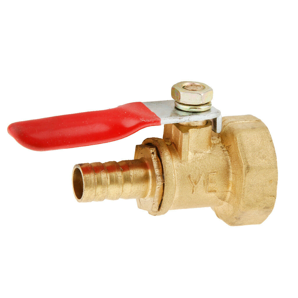 1/2 Female Thread to 5/16 Barbed Hose Lever Handle Brass Shut-Off Ball Valve