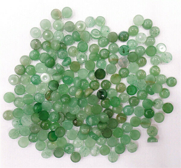 100Pcs 6mm Wholesale Natural Green Aventurine Round Cab Cabochon DIY HH7093