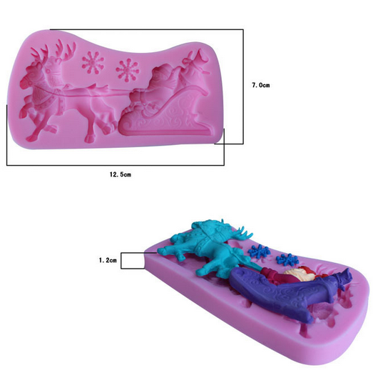 Christmas elk Silicone Cake Molds Fondant Tools Decorating Baking Mould