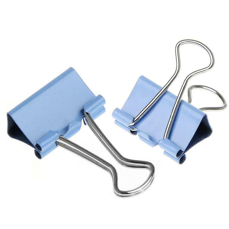 40Pcs Colorful Metal Binder Clips File Paper Clip Office Supplies 19mm Width