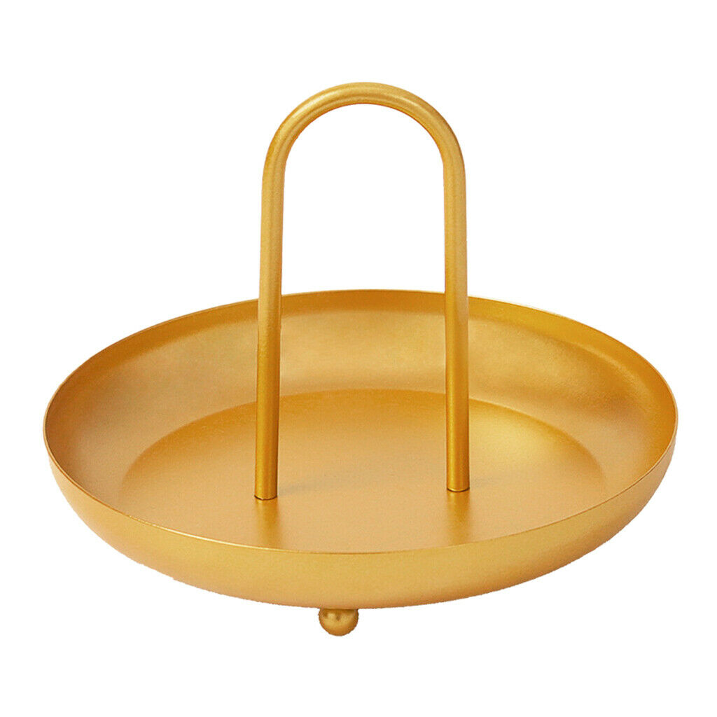 Round Jewelry Tray Trinket Plate Serving Tray Vanity Party Decoration Gift