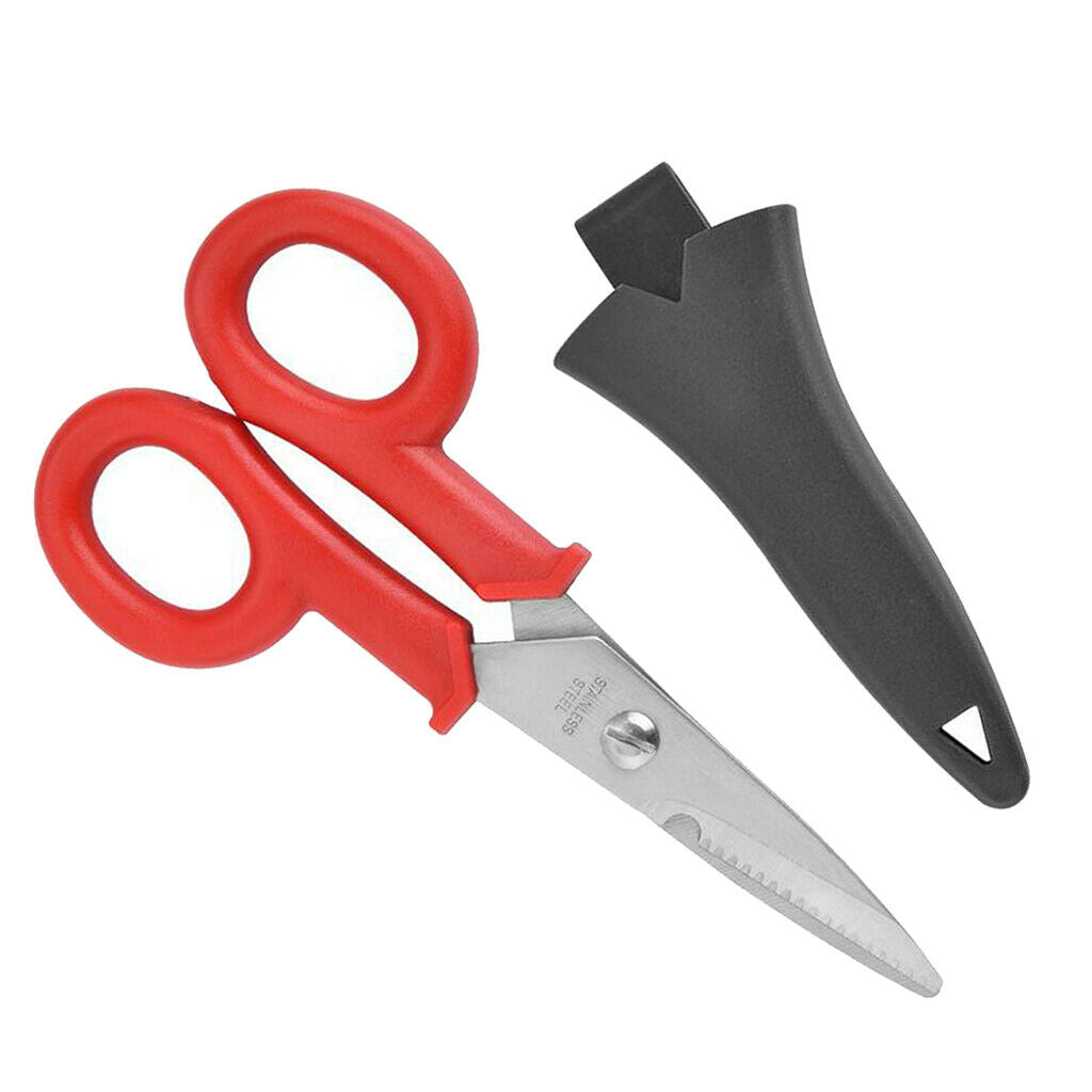 Electrical Scissors Cut Crimpper for Cables Tool w/ Cover 14.5x7.5cm, Red
