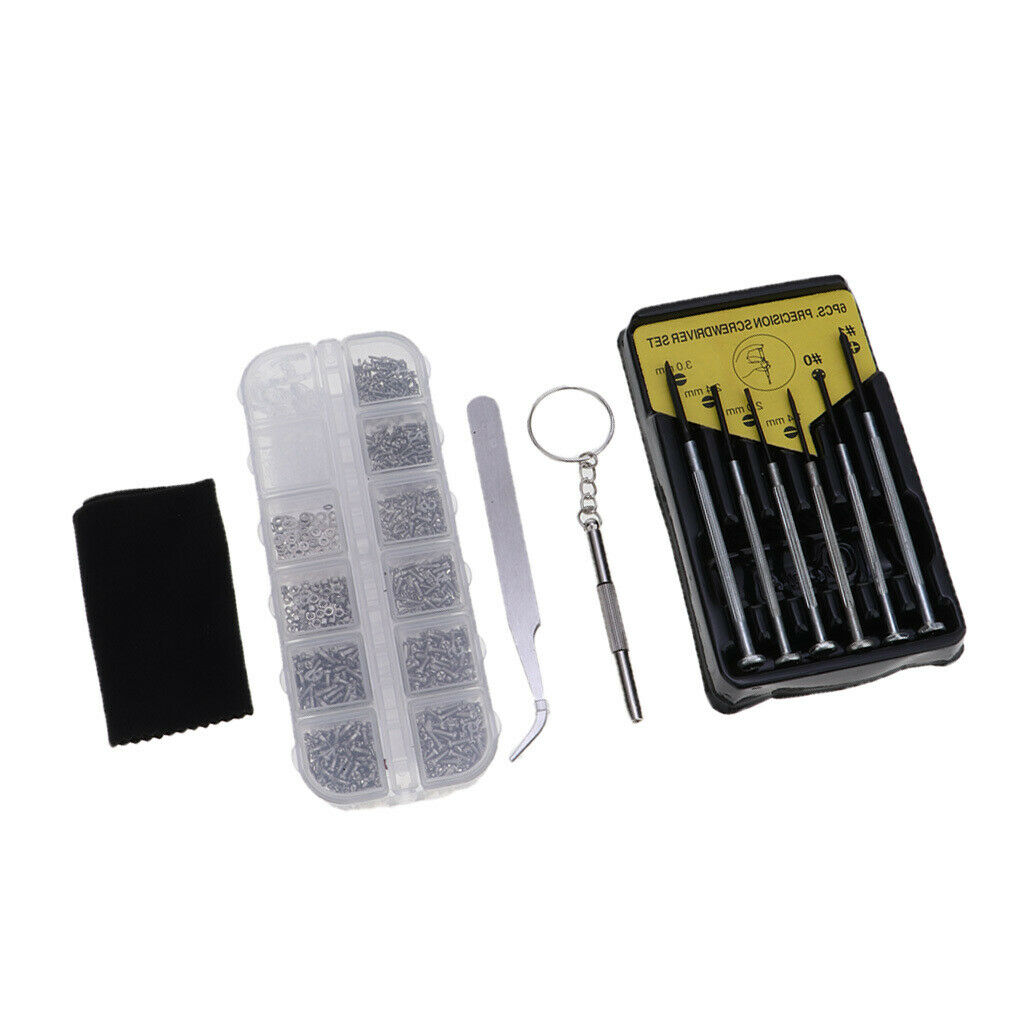 1100pcs Eyeglass Screws Nuts Screwdriver Tweezers Glasses Repair Tool Kit