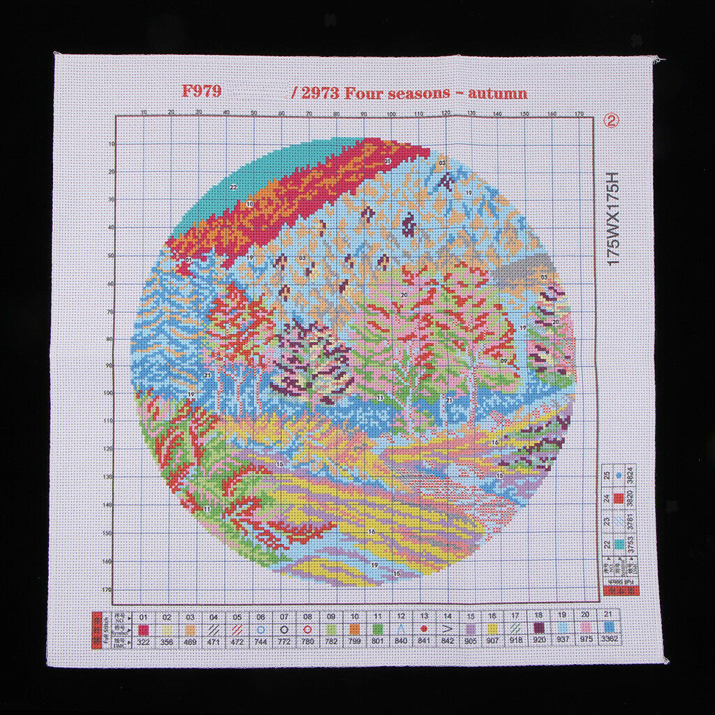 Stamped Cross Stitch Set Embroidery Kit 14Count Aida Cloth - Spring