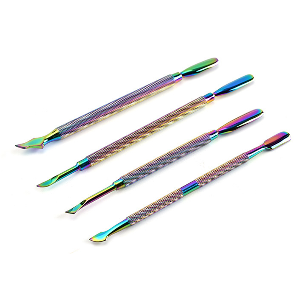 Stainless Steel 2 Head Cuticle Nail Pusher Trimmer Remover Manicure Tools 04