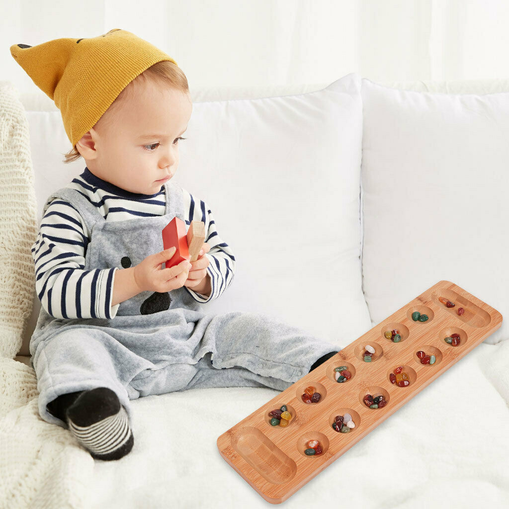 Mancala Board Game Kids and Adults with 48 Agate Stone for Family Adults