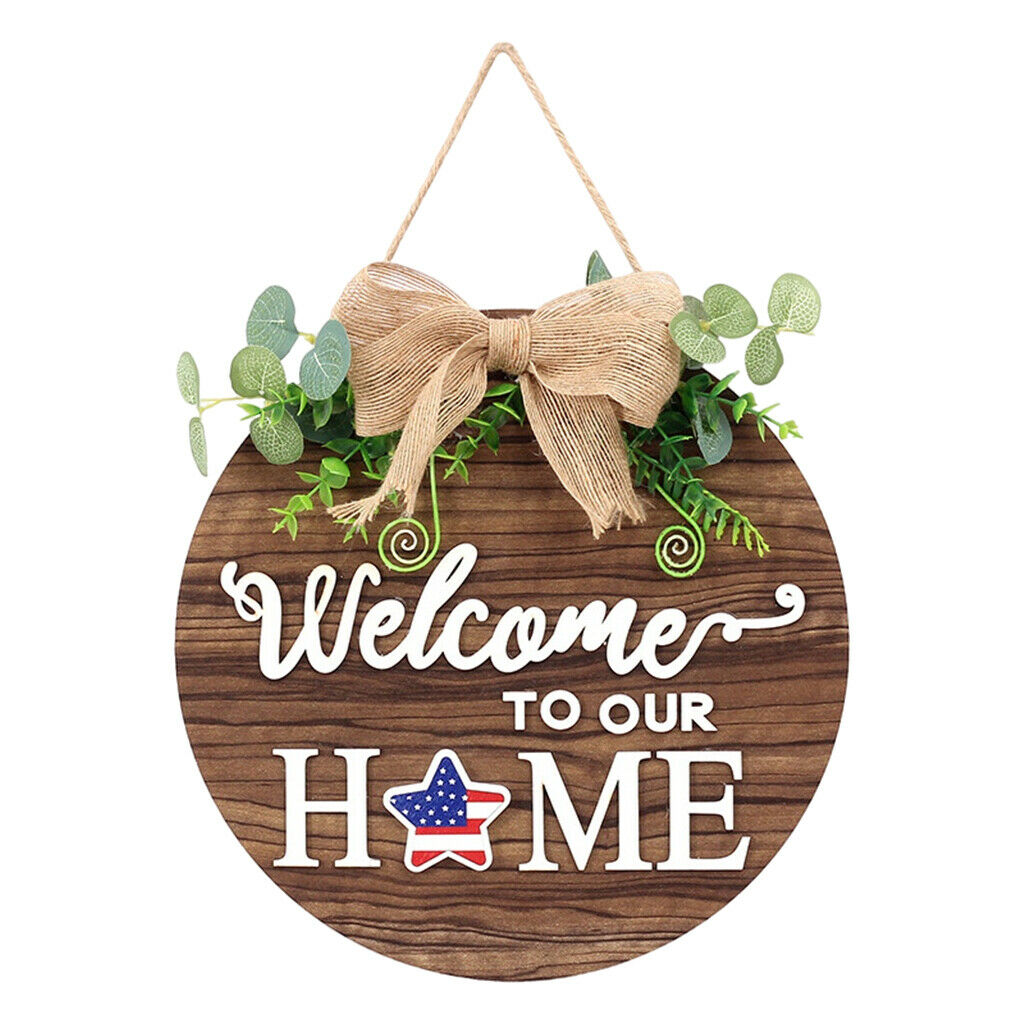 Welcome Sign Home Decorative Hanging Sign Pendant Wall Wreath Spring Decor