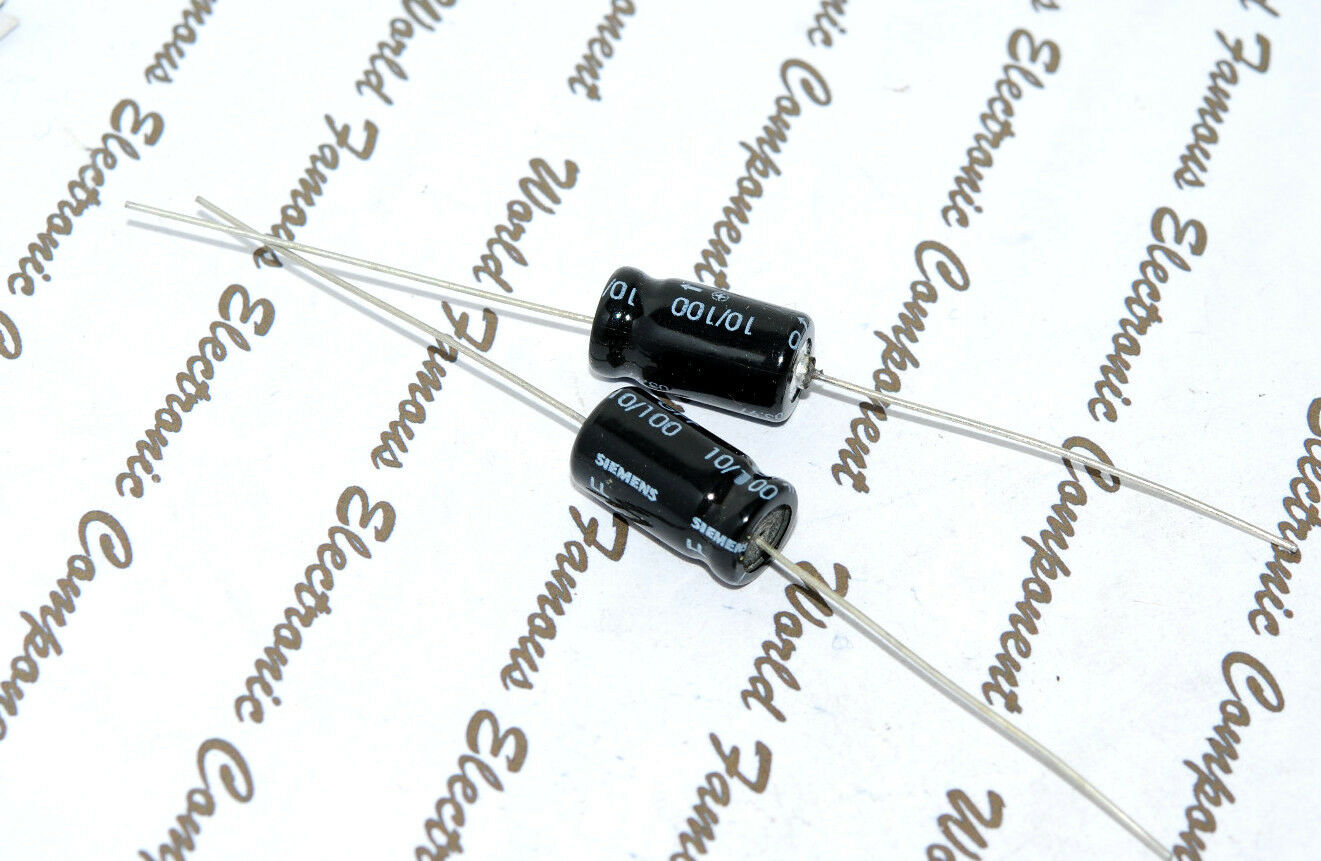 2pcs - SIEMENS (EPCOS) 10uF 100V Axial Electrolytic Capacitor-B41588-D9106-T090