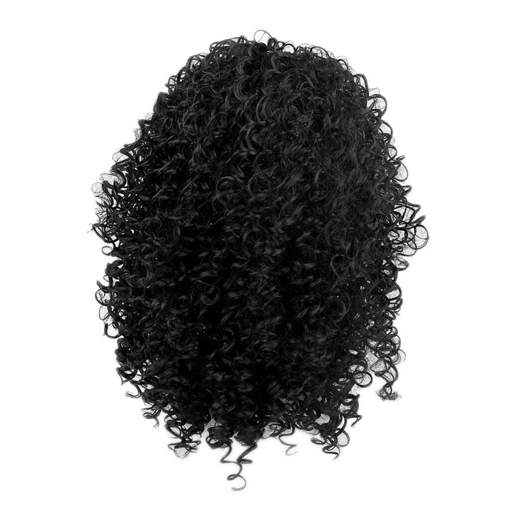 Fashion Afro Wig Synthetic Fiber Spiral Curls Black Breathable Wig For Women