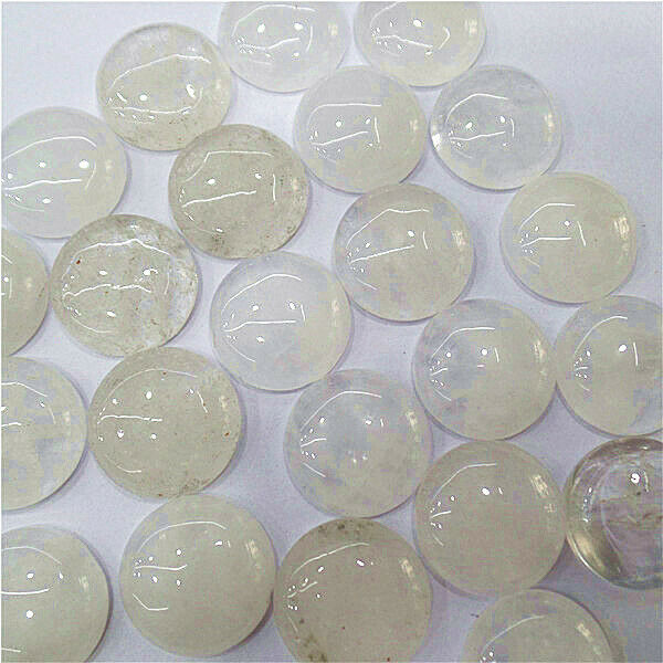 10Pcs 20mm Natural White Crystal Round Cab Cabochon DIY Jewelry Making HH7149
