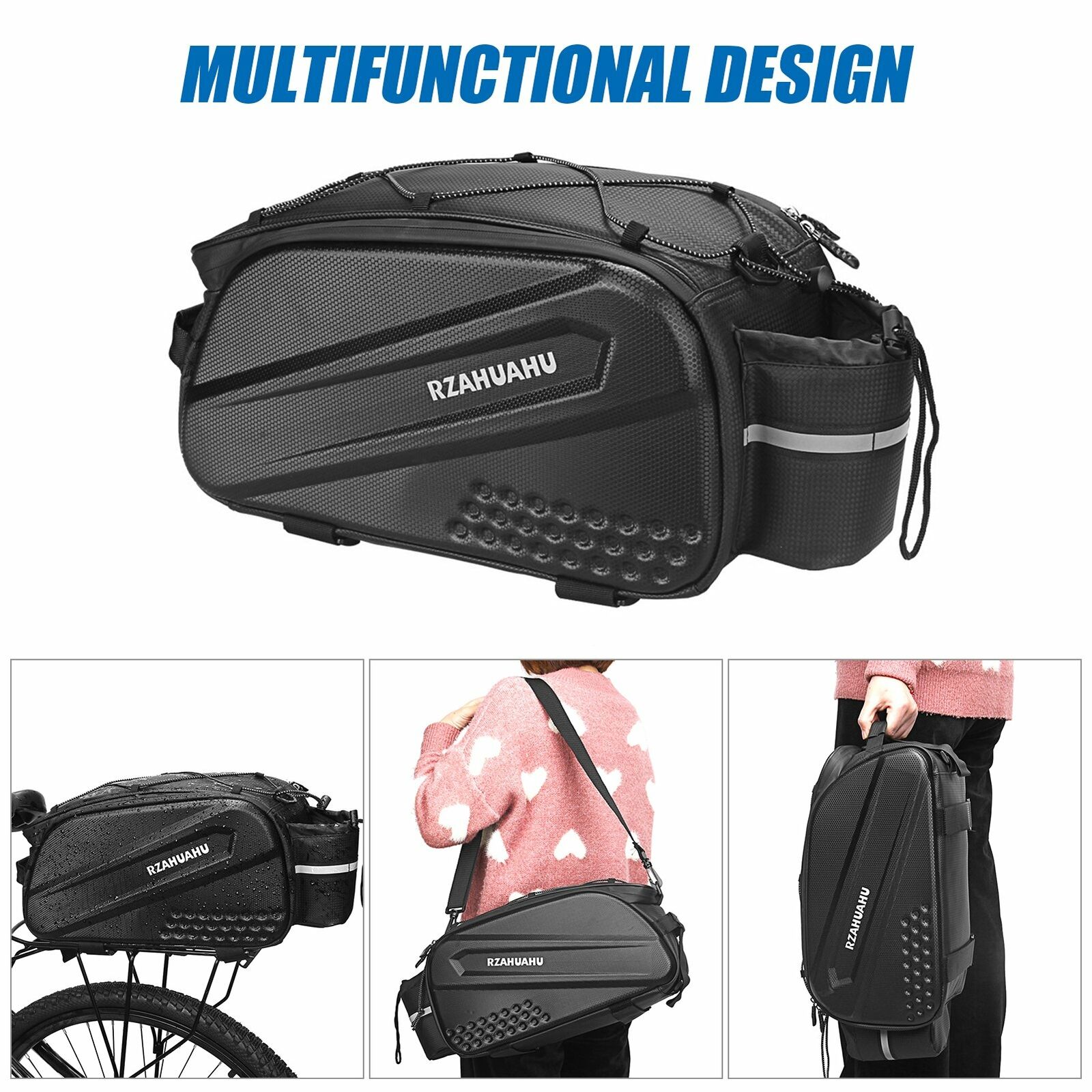 10L Bicycle Rear Seat Bag Waterproof Cycling Rack Trunk Shoulder Bag Handbag SUK