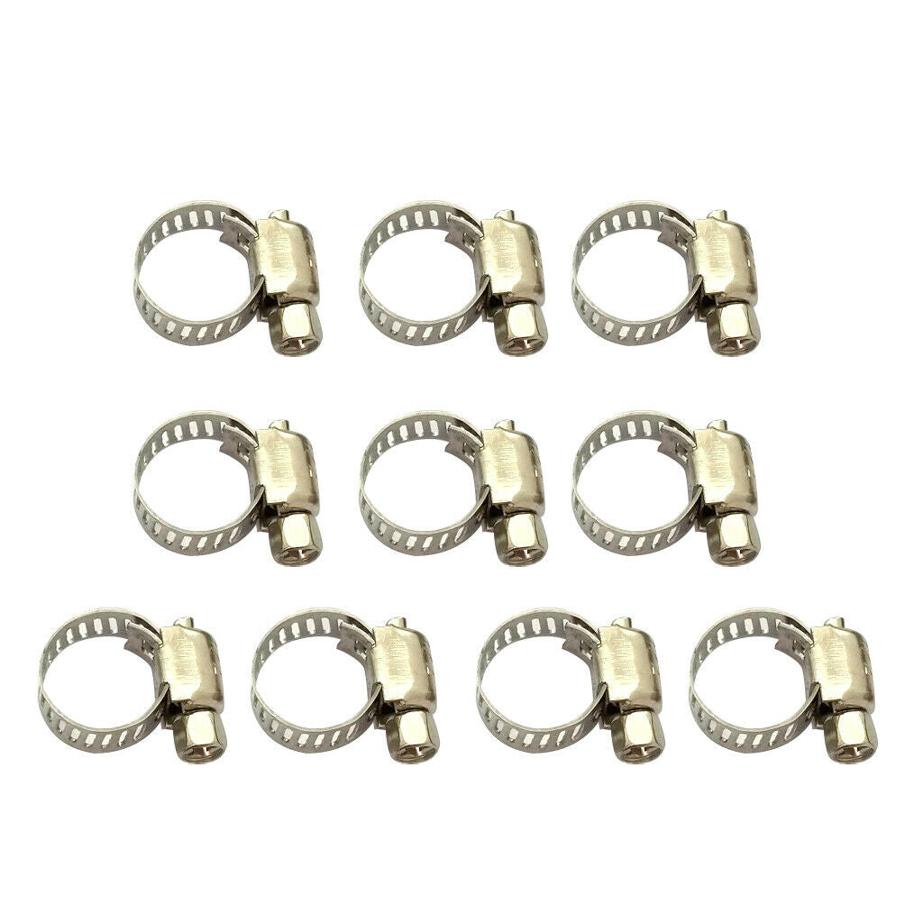 10pcs Hose Clip Set Tube Clamp Easy Turn Butterfly Jubilee Type 8-12mm Clamp
