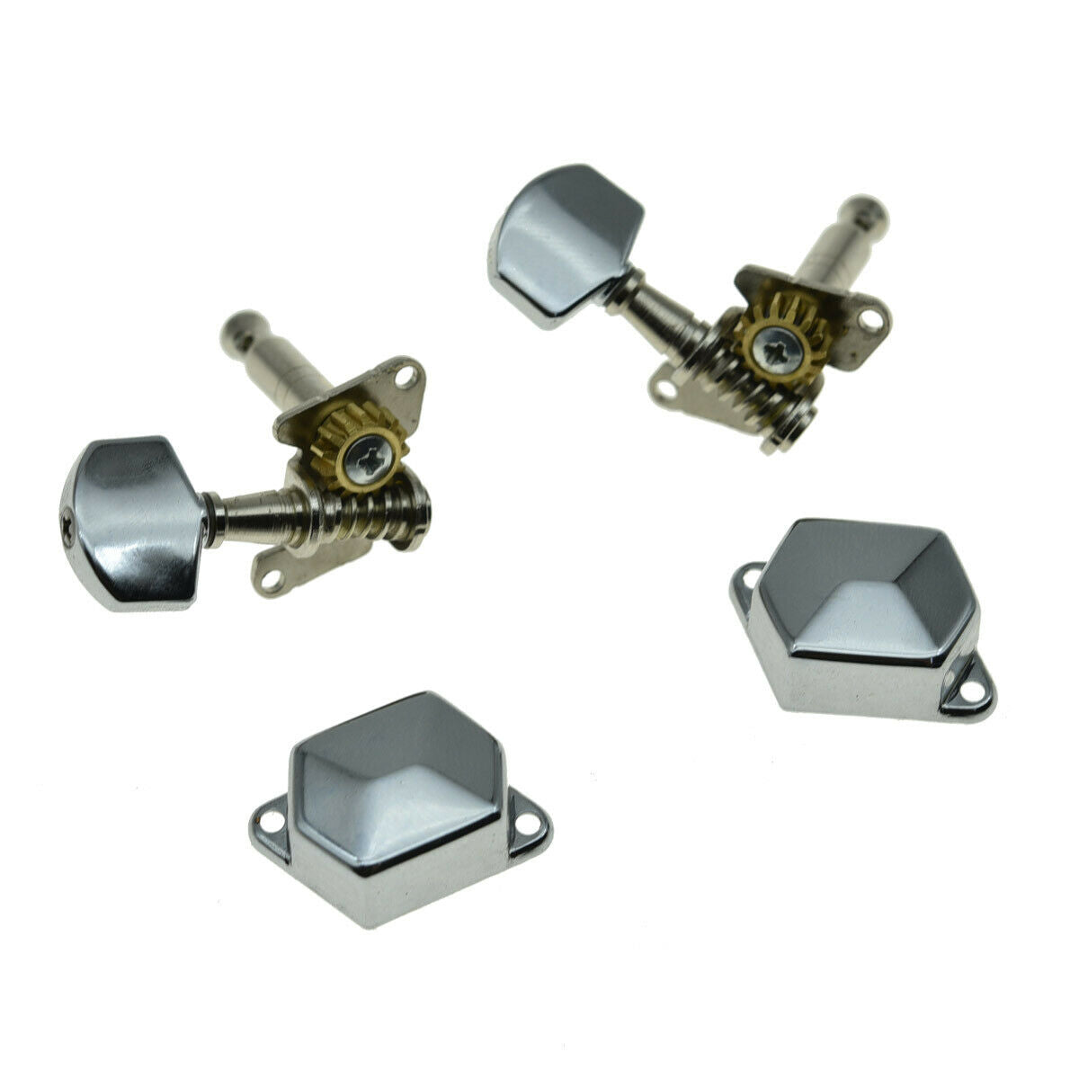 6 Inline Semi-Closed Guitar Tuning Keys Pegs Tuners for Electric Guitars Chrome