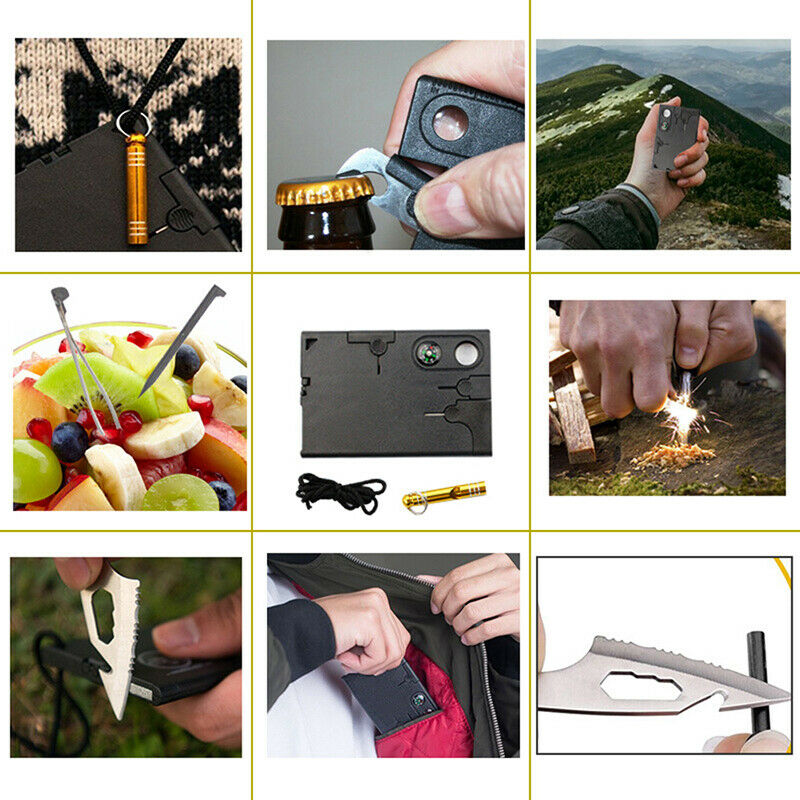 18in1 Multitool Credit Card Survival Tools Outdoor Hiking Hunting Camping.l8