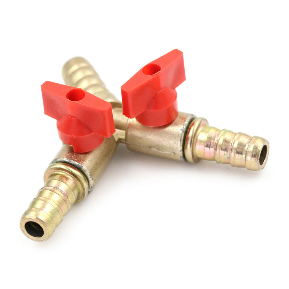 3Way Tee Brass Y Shut off Ball Valve3/8" 10mm Barb Fuel Gas Oil / Valve Cl.l8