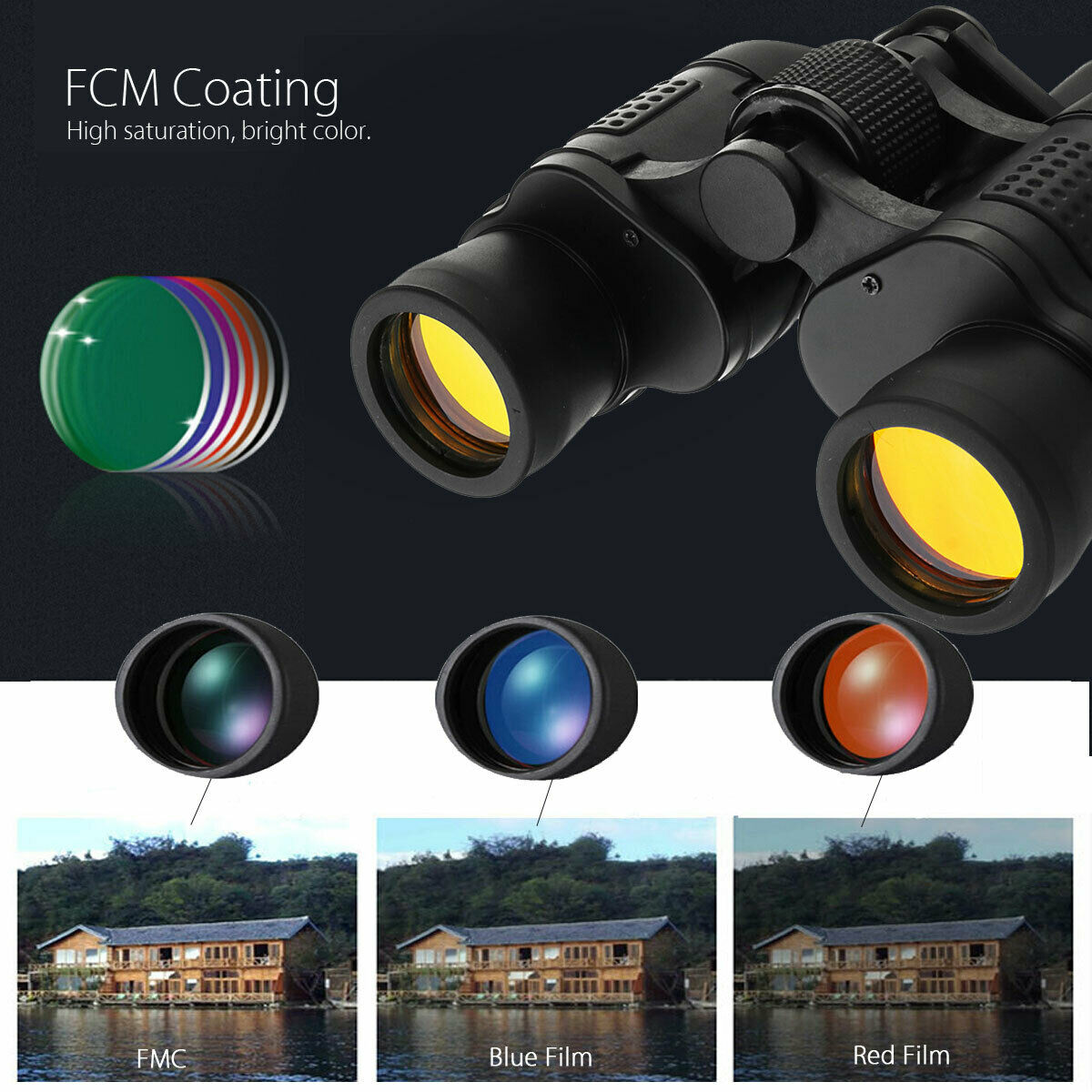 60X60 Zoom Day/Night Vision Outdoor Binoculars Hunting Telescope + Case SET