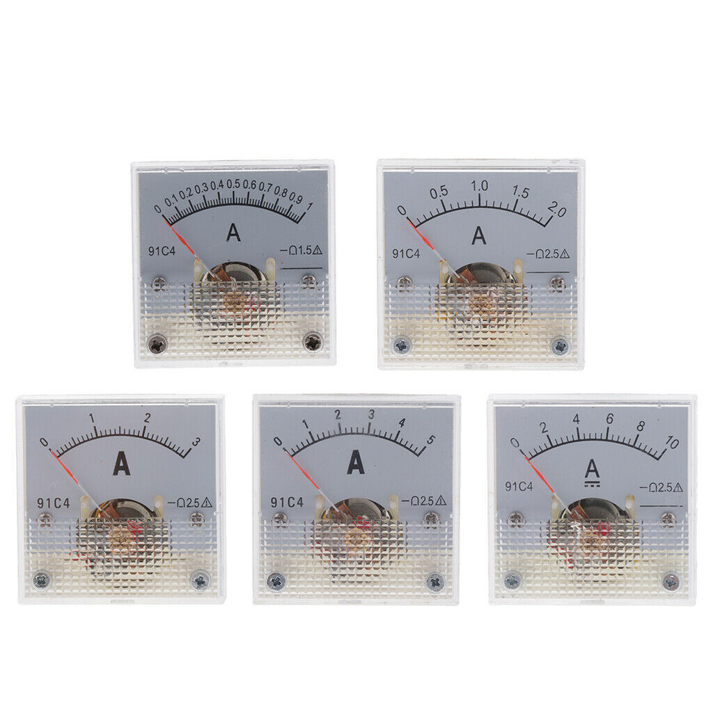 2Pcs/Set DC Analog Panel Mini AMP Meter Volt Gauge Tester Ammeter 91C4 0-1A