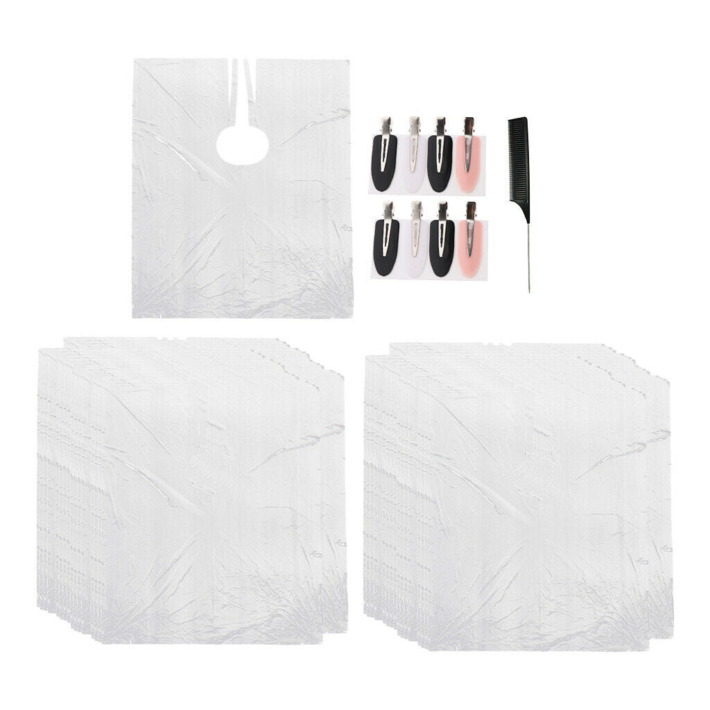 200X Disposable Hair Cutting Cape Clear Unisex Hairdressing Apron for Barber