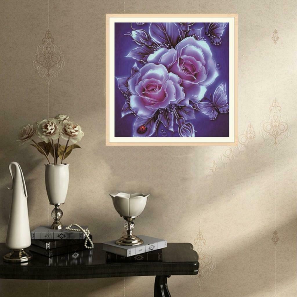 2 Pieces 10 X 10inch Diamond Embroidery Picture for Home Decor Embellishment