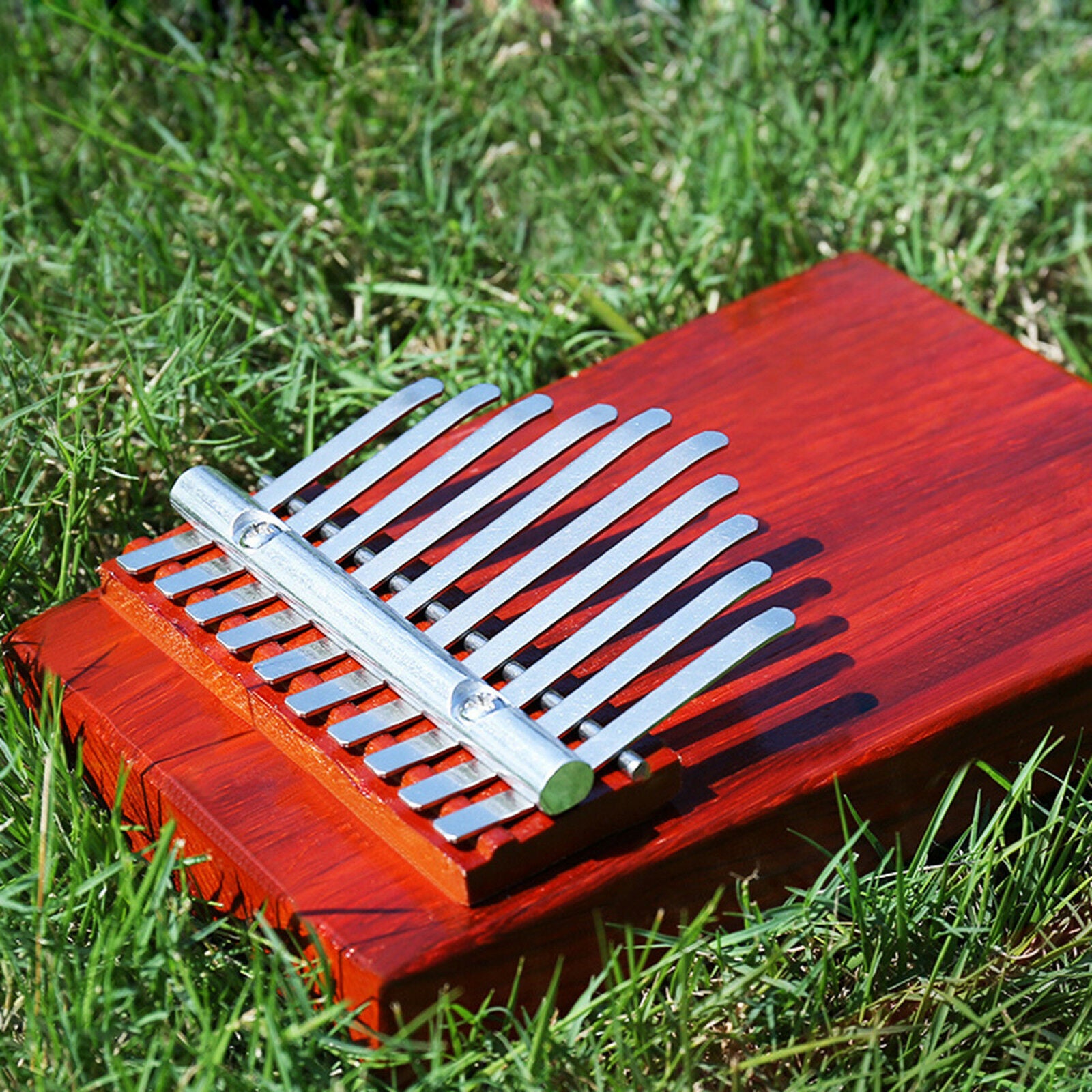 10 Keys Kalimba African Solid Mahogany Wood Thumb Piano Finger Percussion Gifts